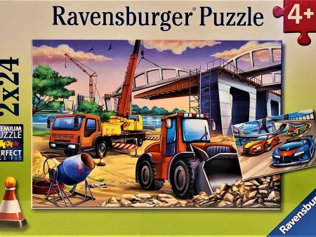 Ravensburger Puzzle 2x24pc Construction and Cars Cheap